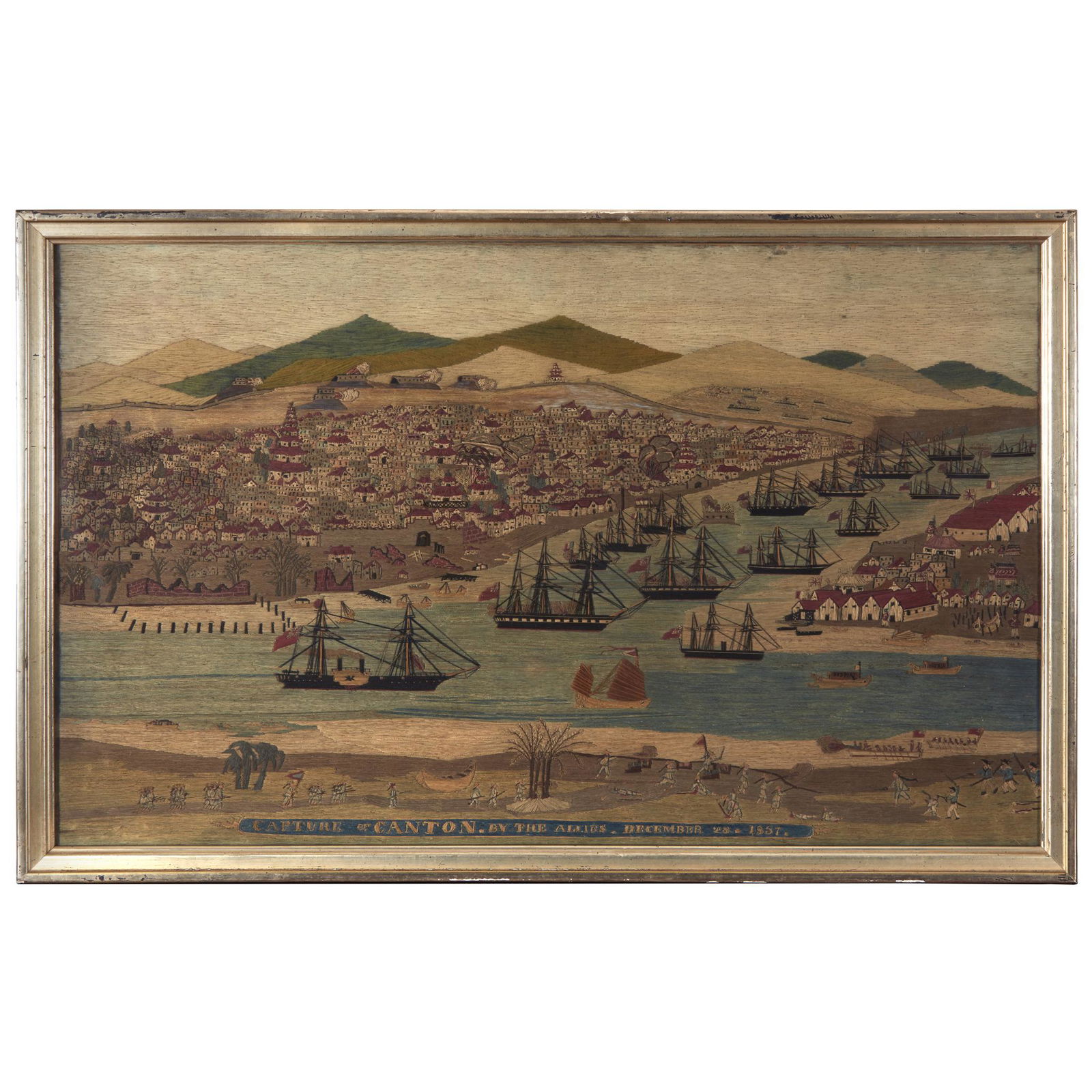 Woolwork picture: "Capture of Canton by the Allies, (1 of 2)