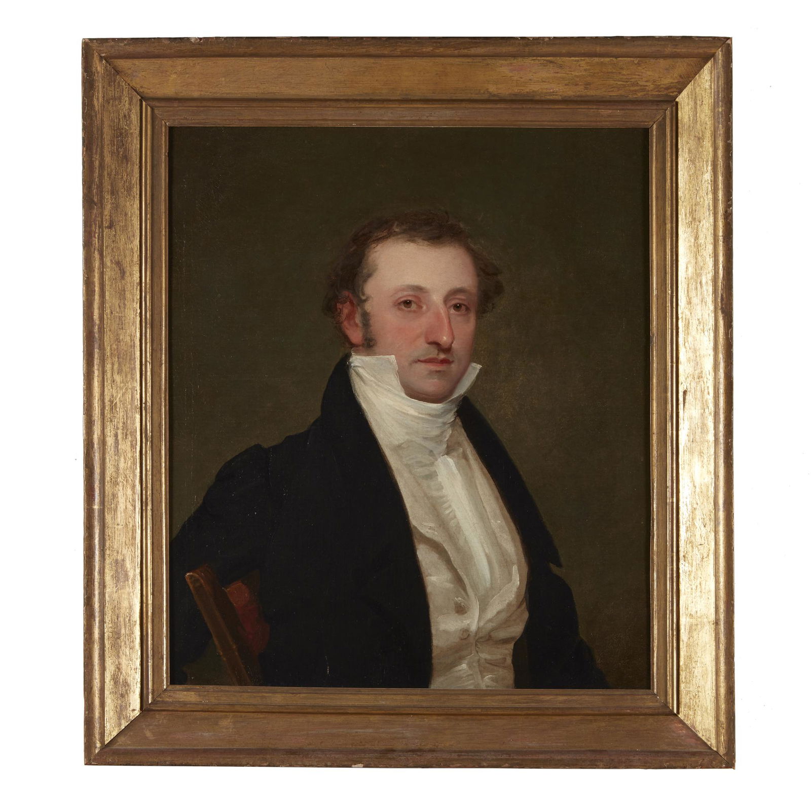 Circle of Thomas Sully (1783-1872), Portrait of Joseph: Circle of Thomas Sully (1783-1872). Portrait of Joseph Kay Lippincott (1793-1860). Oil on canvas, framed. 30 in. x 22 in. (sight) PROVENANCE: Keturah Haines Lippincott (1795-1863), Cropwell, Upper Eve