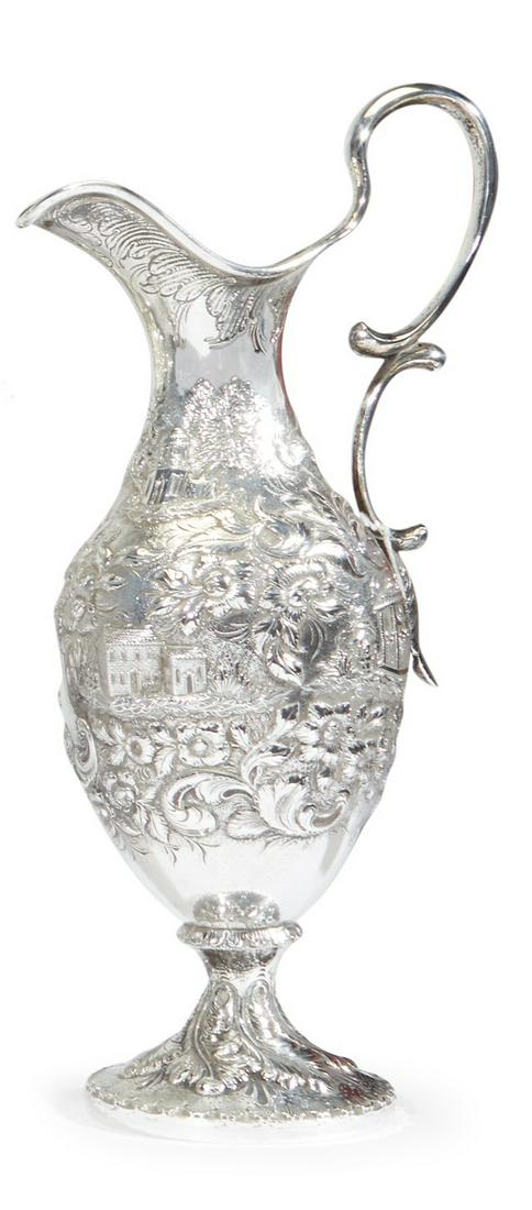 Sterling silver repoussé ewer, S. Kirk & Son, (1 of 1)