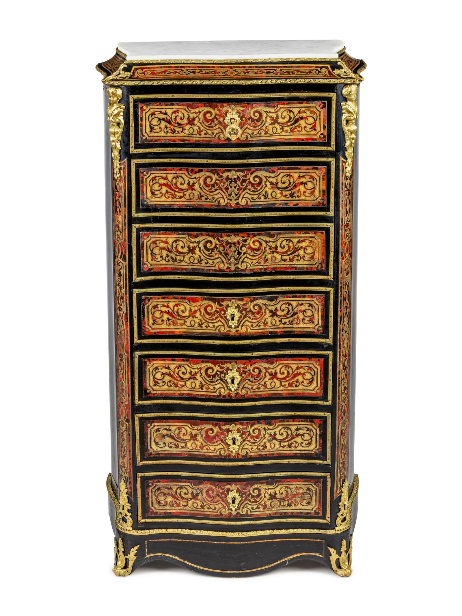 A Napoleon III Boulle Marquetry Semainier (1 of 4)