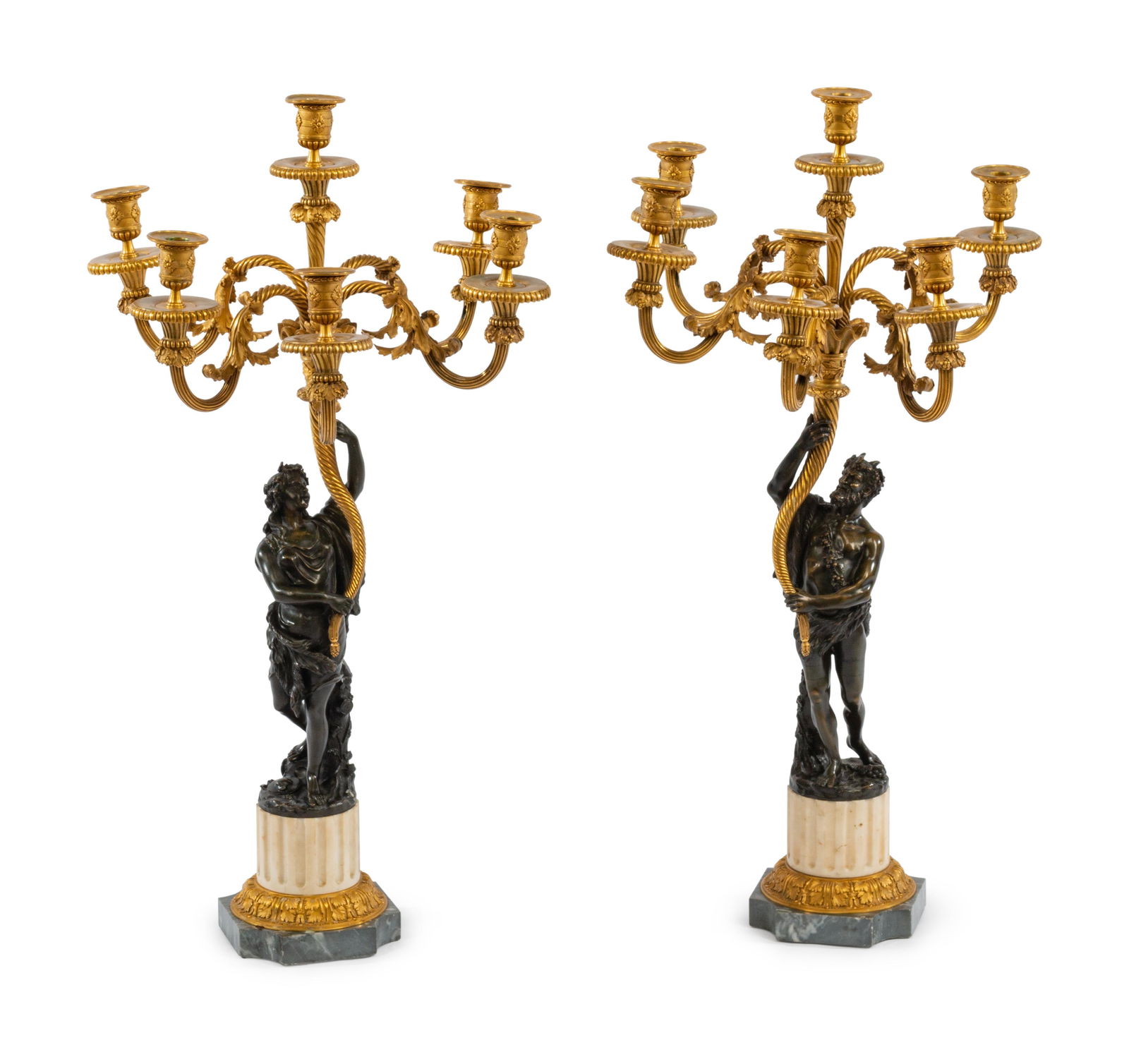A Pair of Louis XVI Style Gilt and Patinated Bronze (1 of 1)