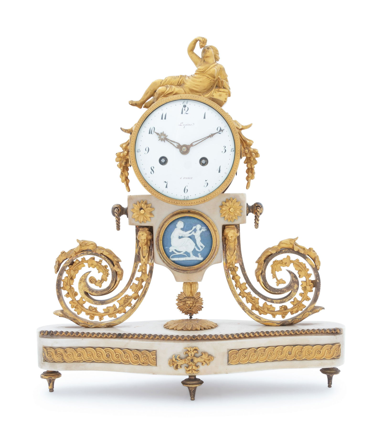 A French Gilt Bronze and Blue Jasperware Mounted Mantel (1 of 5)