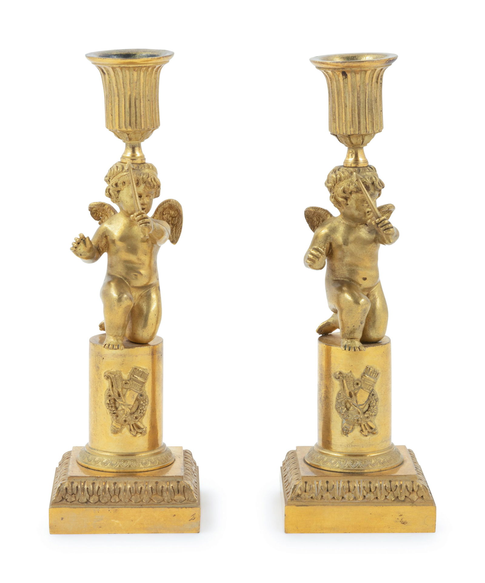 A Pair of Louis XVI Gilt Bronze Figural Candlesticks (1 of 3)