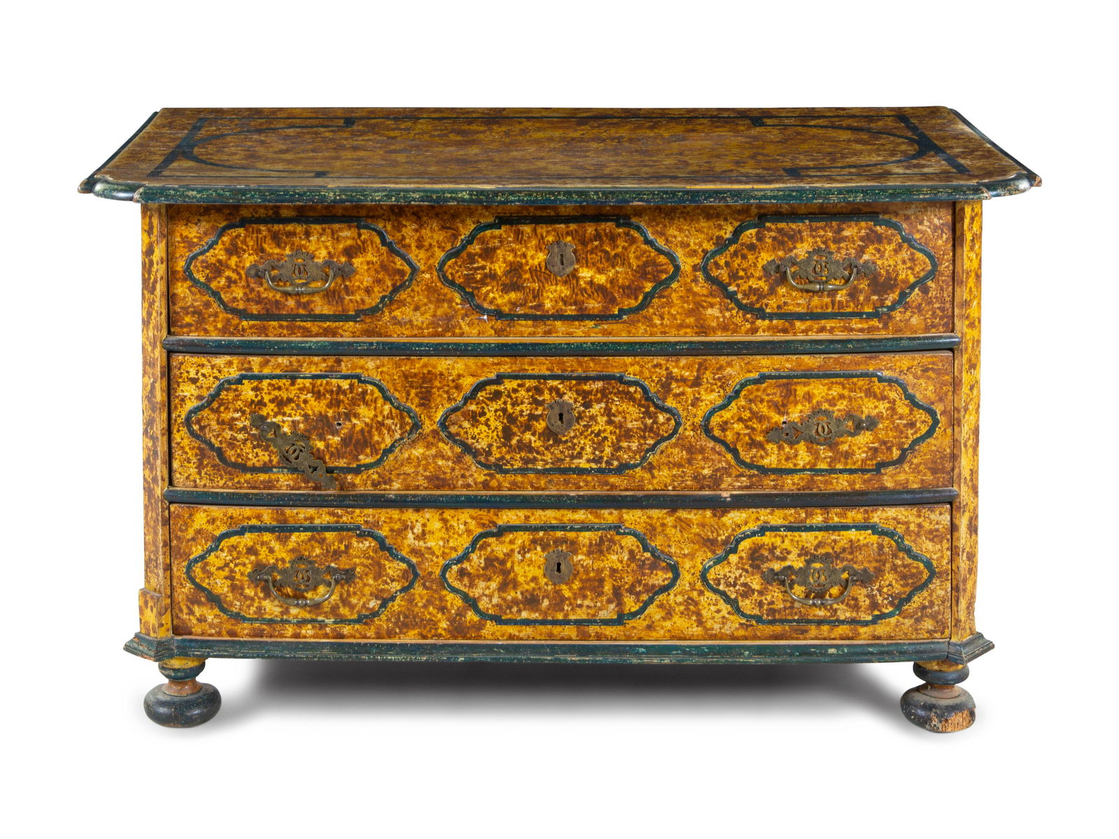 An Italian Baroque Style Faux Tortoise Shell Commode (1 of 2)
