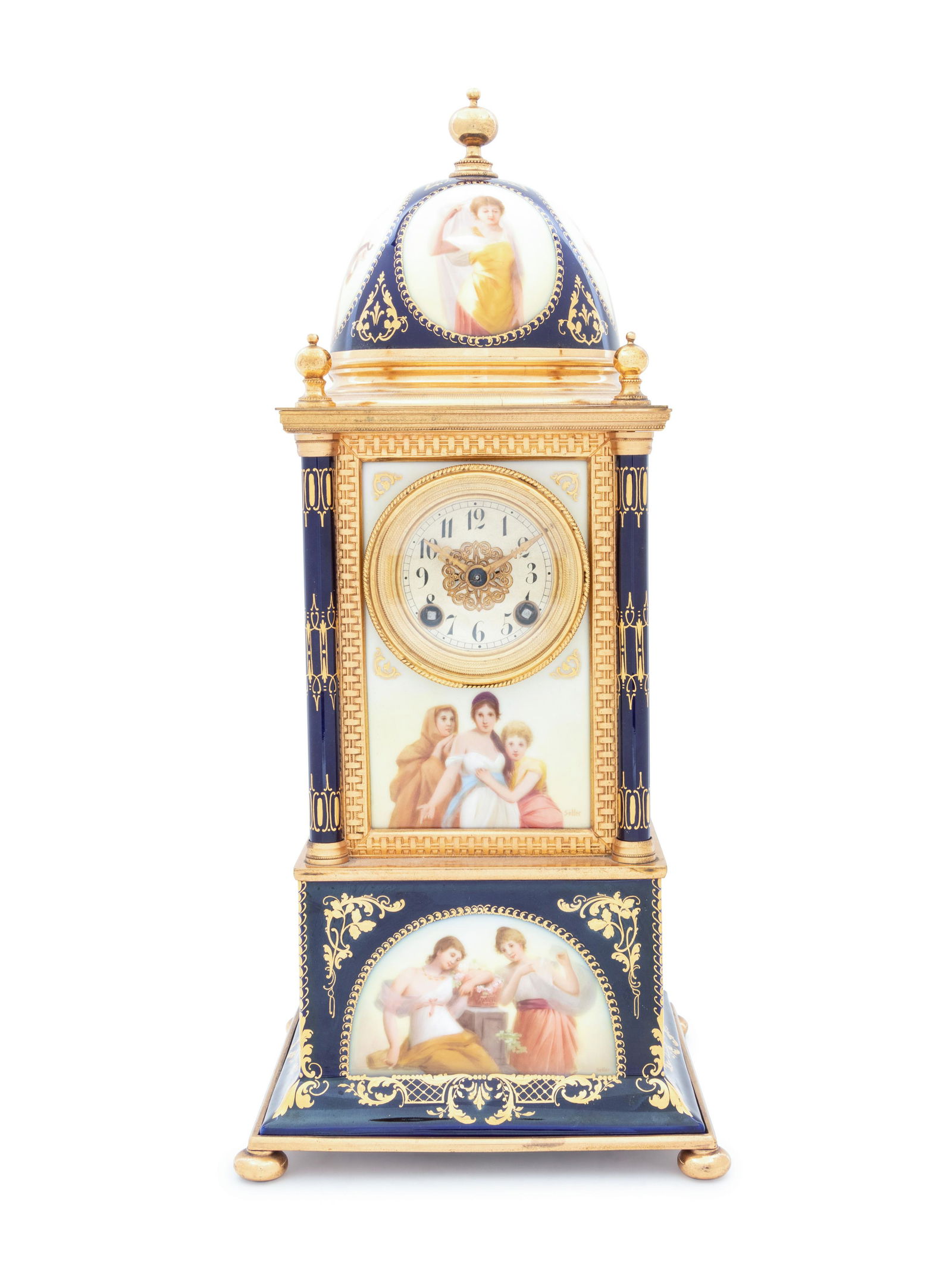 A Vienna Porcelain Mantel Clock (1 of 6)