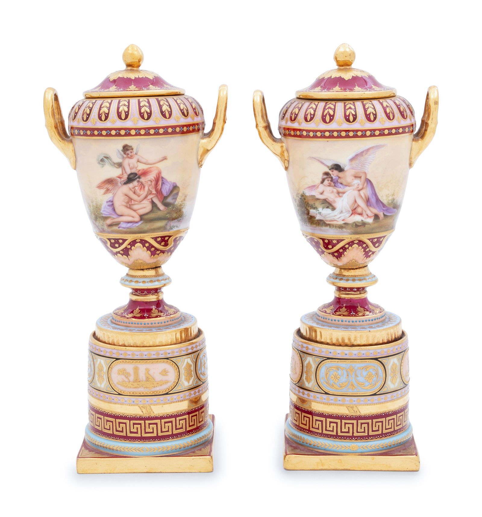 A Pair of Vienna Porcelain Covered Urns (1 of 2)