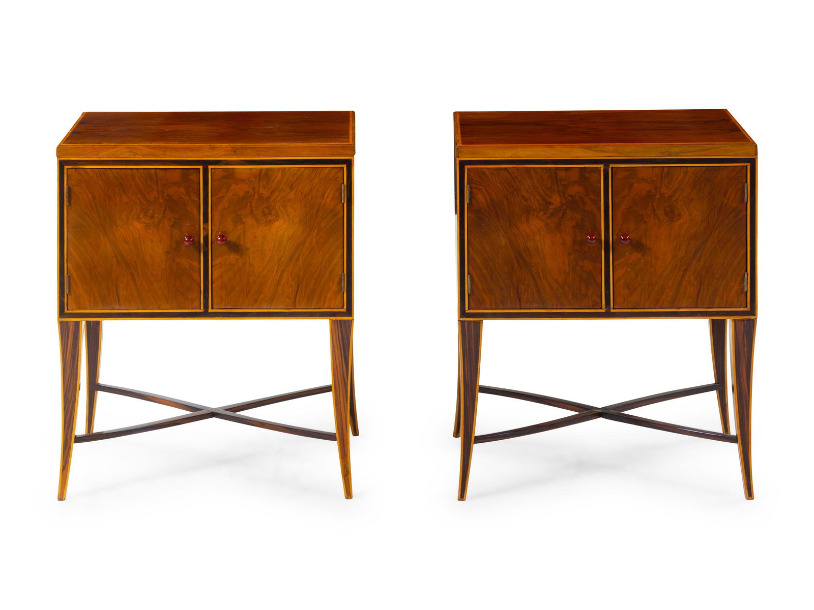 A Pair of Viennese Walnut Side Cabinets (1 of 2)