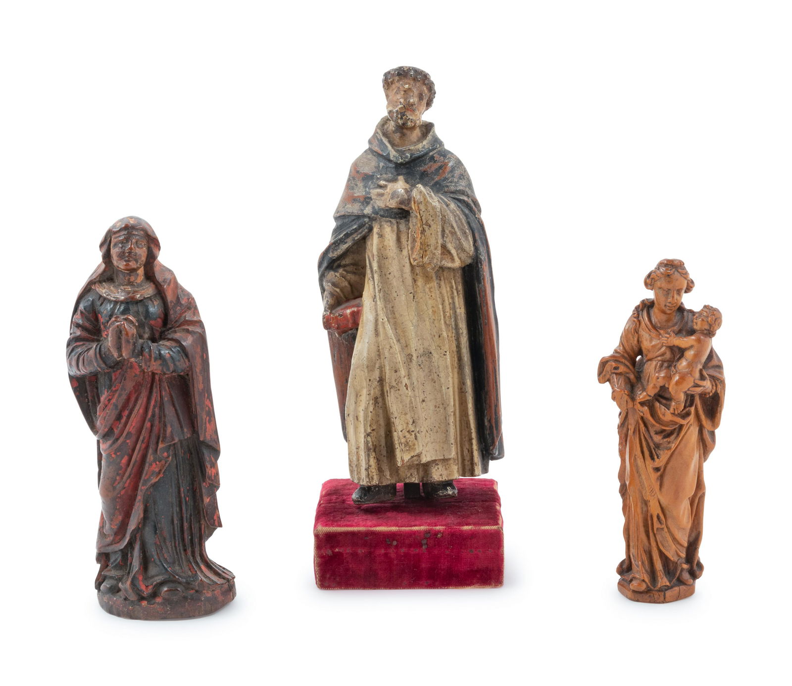 Three Continental Carved and Painted Wood Religious (1 of 3)