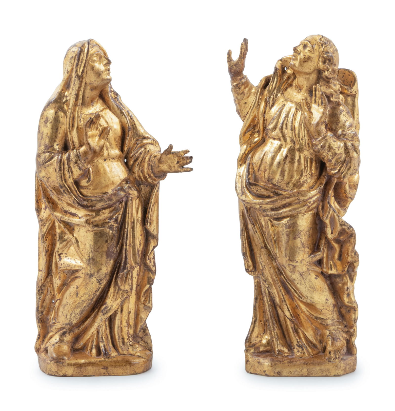 A Pair of Continental Giltwood Relief Carved Figures (1 of 3)