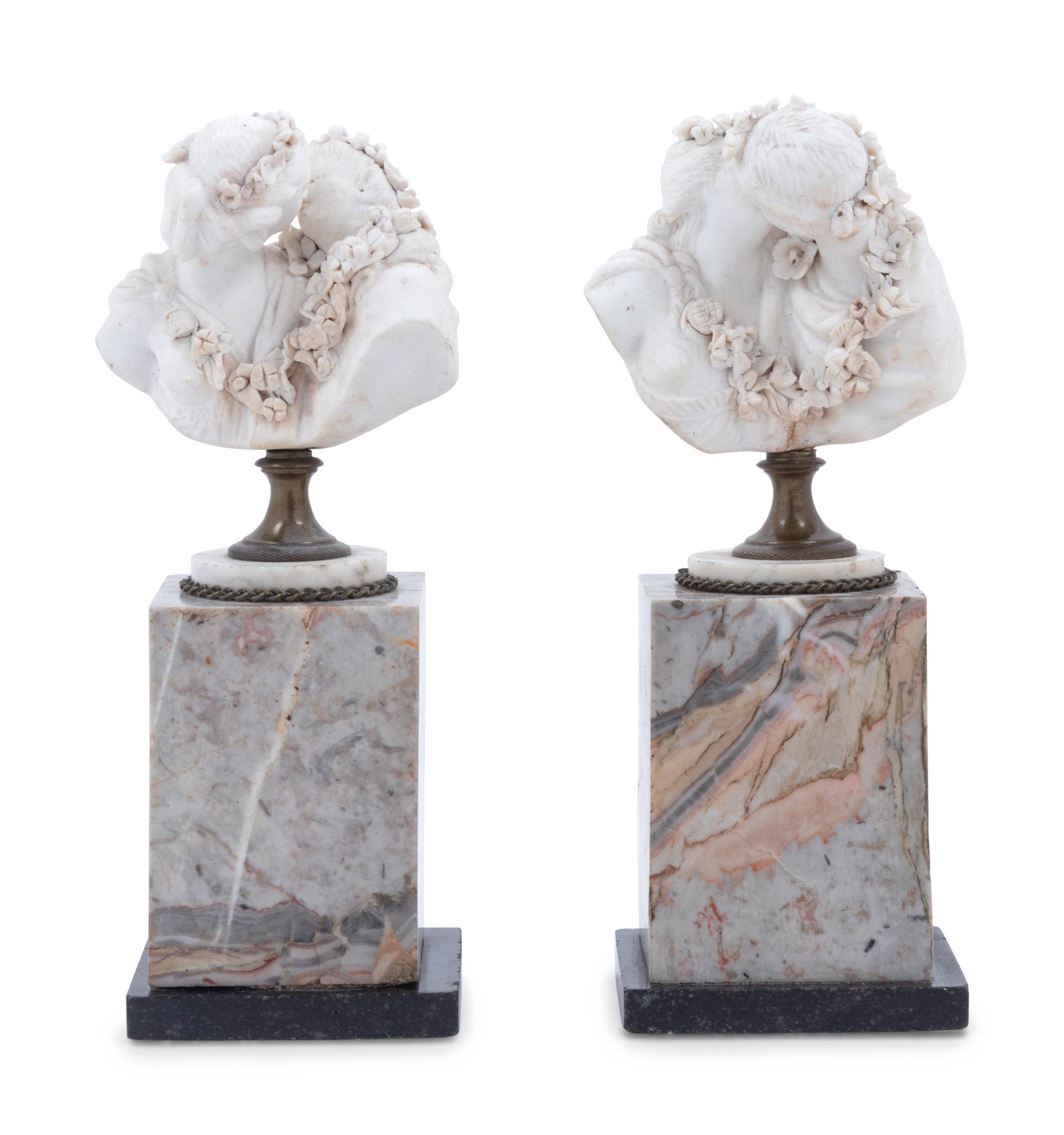 A Pair of Bisque Busts on Marble Bases (1 of 3)