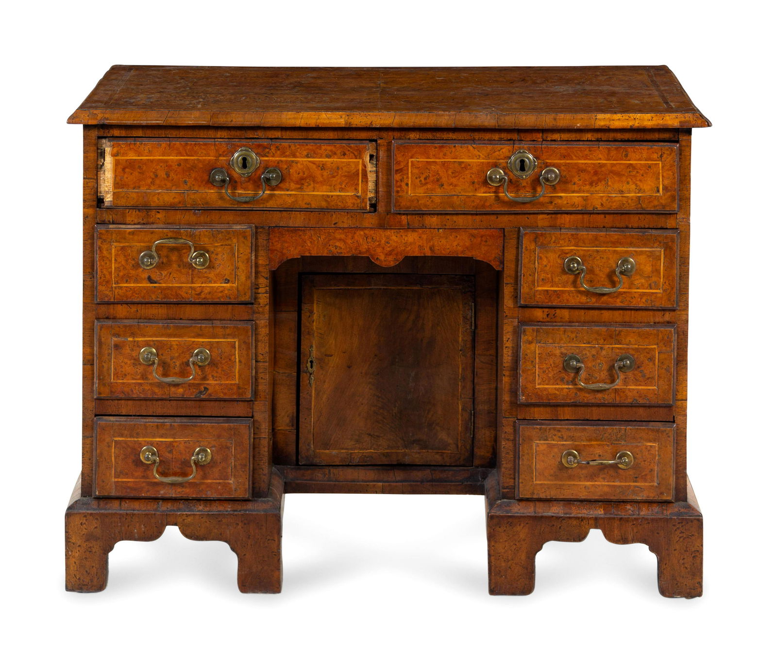 A George II Burl Walnut Kneehole Desk (1 of 2)