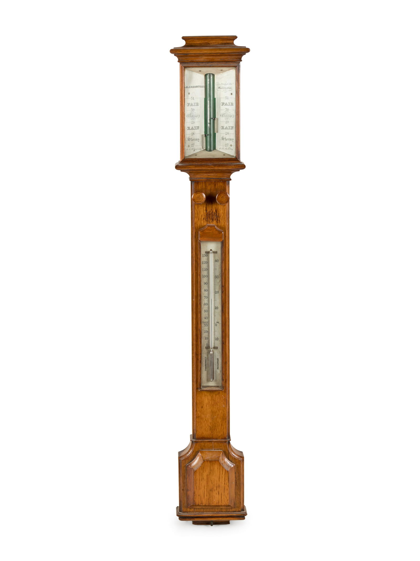 An English Oak Stick Barometer (1 of 1)
