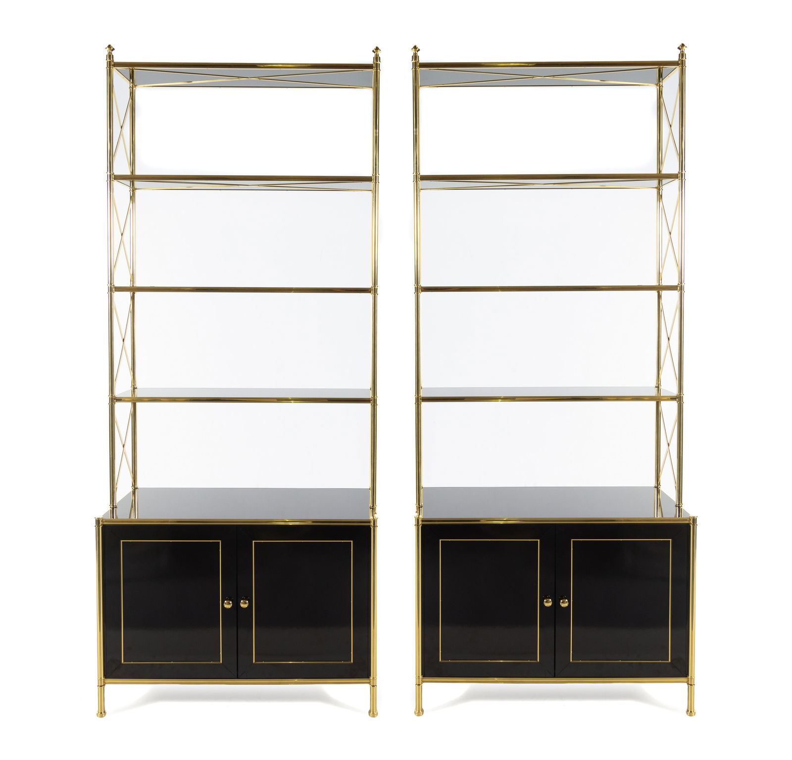 A Pair of Regency Style Brass and Simulated Lacquer (1 of 1)