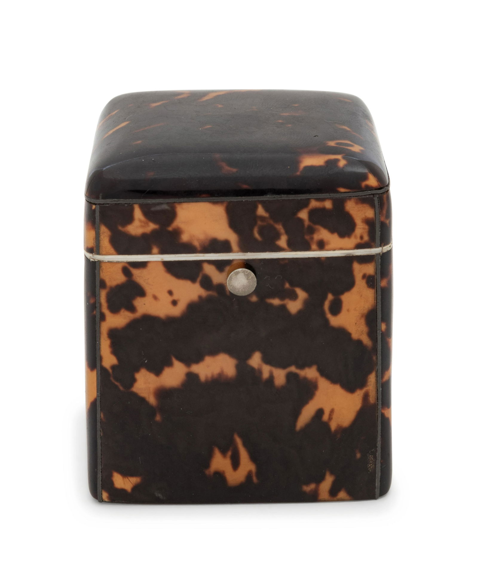 An English Tortoise Shell Veneered Tea Caddy (1 of 4)