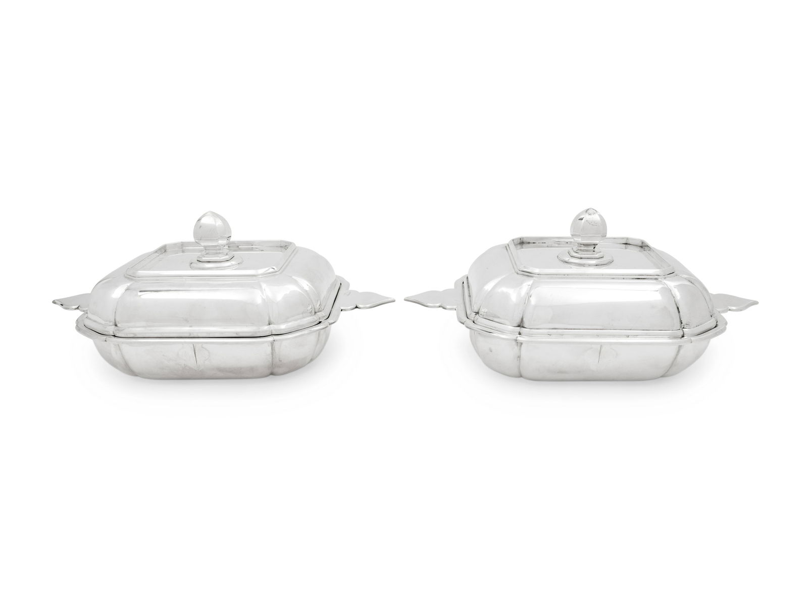 A Pair of Continental Silver Covered Dishes Retailed by (1 of 2)