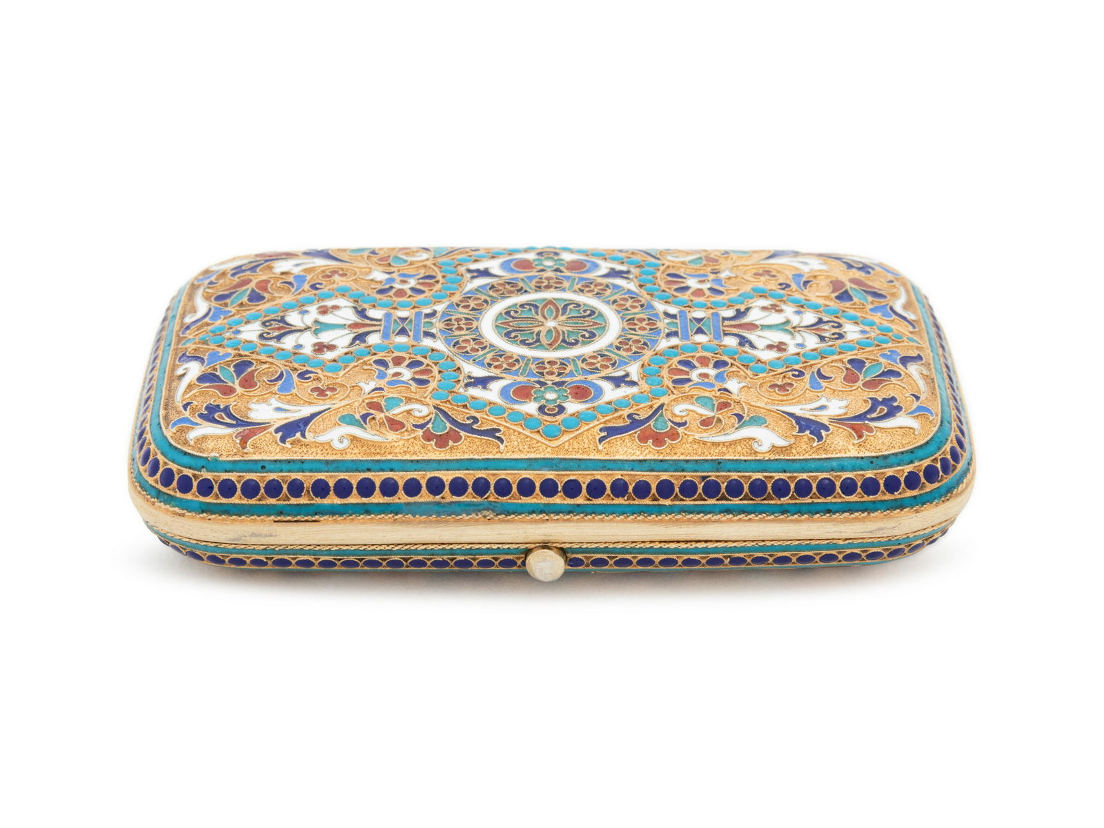A Russian Silver-Gilt and Enameled Cigarette Case (1 of 5)