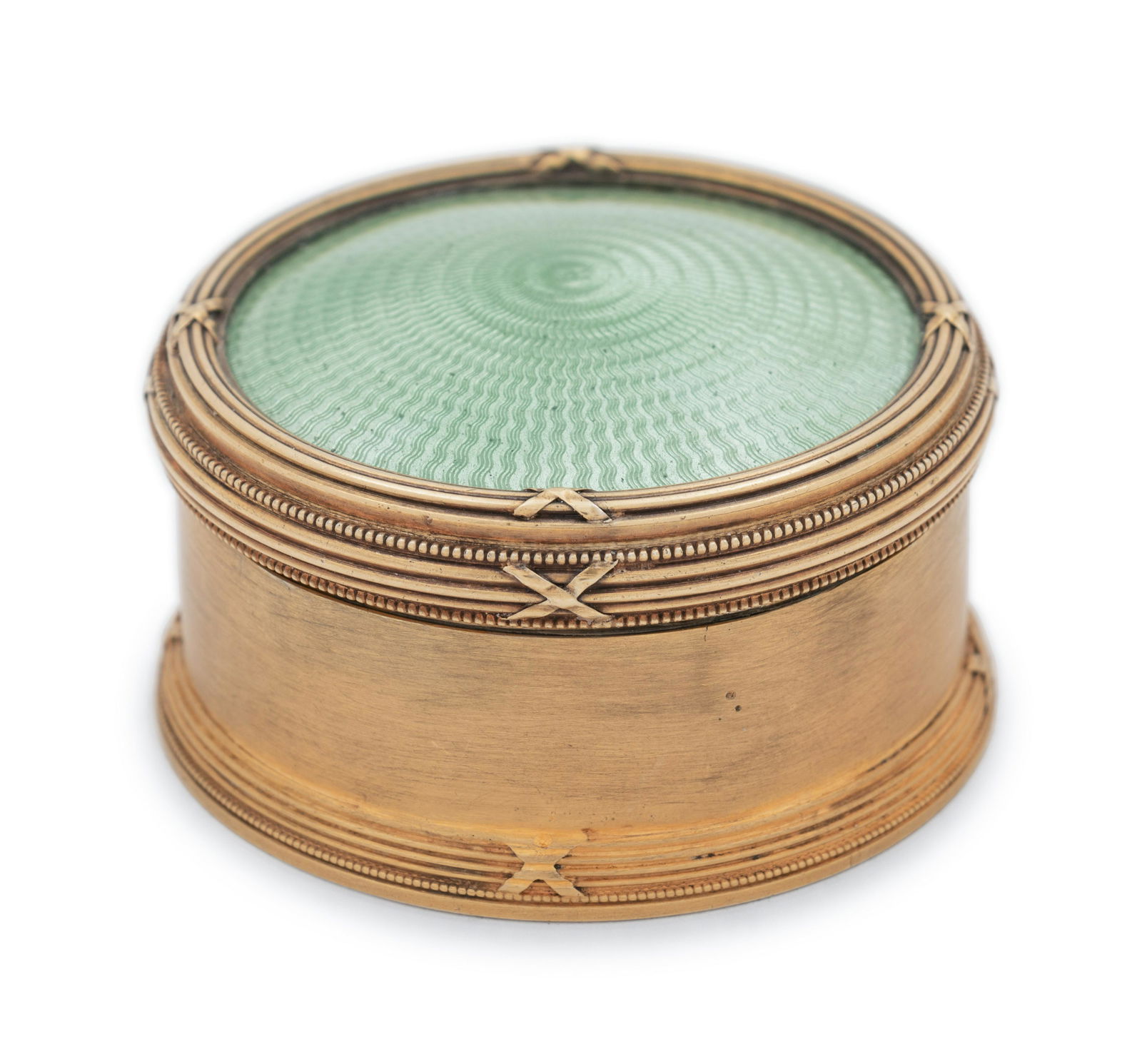 A Russian Silver-Gilt and Guilloche Enameled Snuff Box (1 of 2)