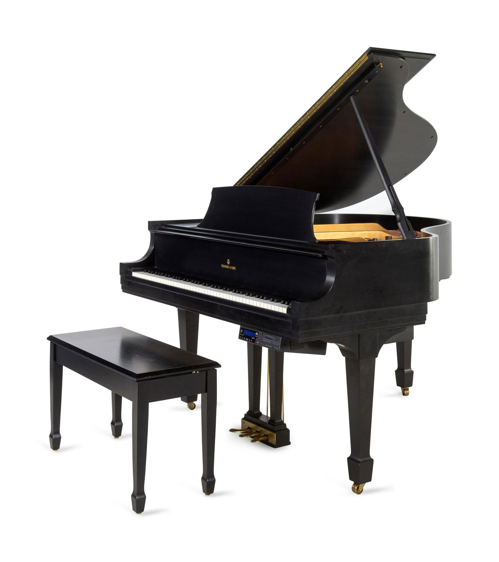 A Steinway & Sons Black Lacquered Baby Grand Piano (1 of 3)