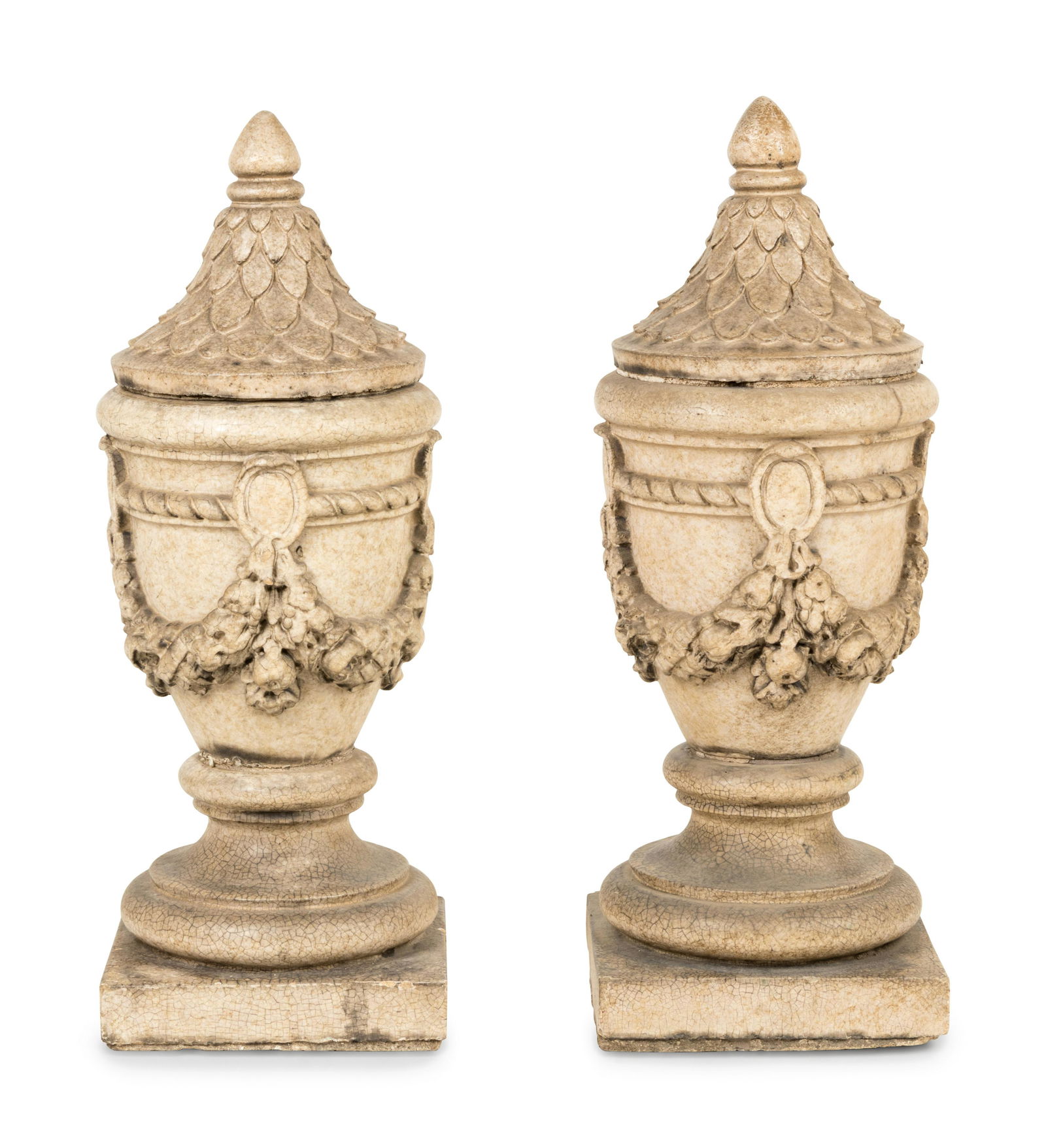 A Pair of Large Glazed Terra Cotta Finials (1 of 1)