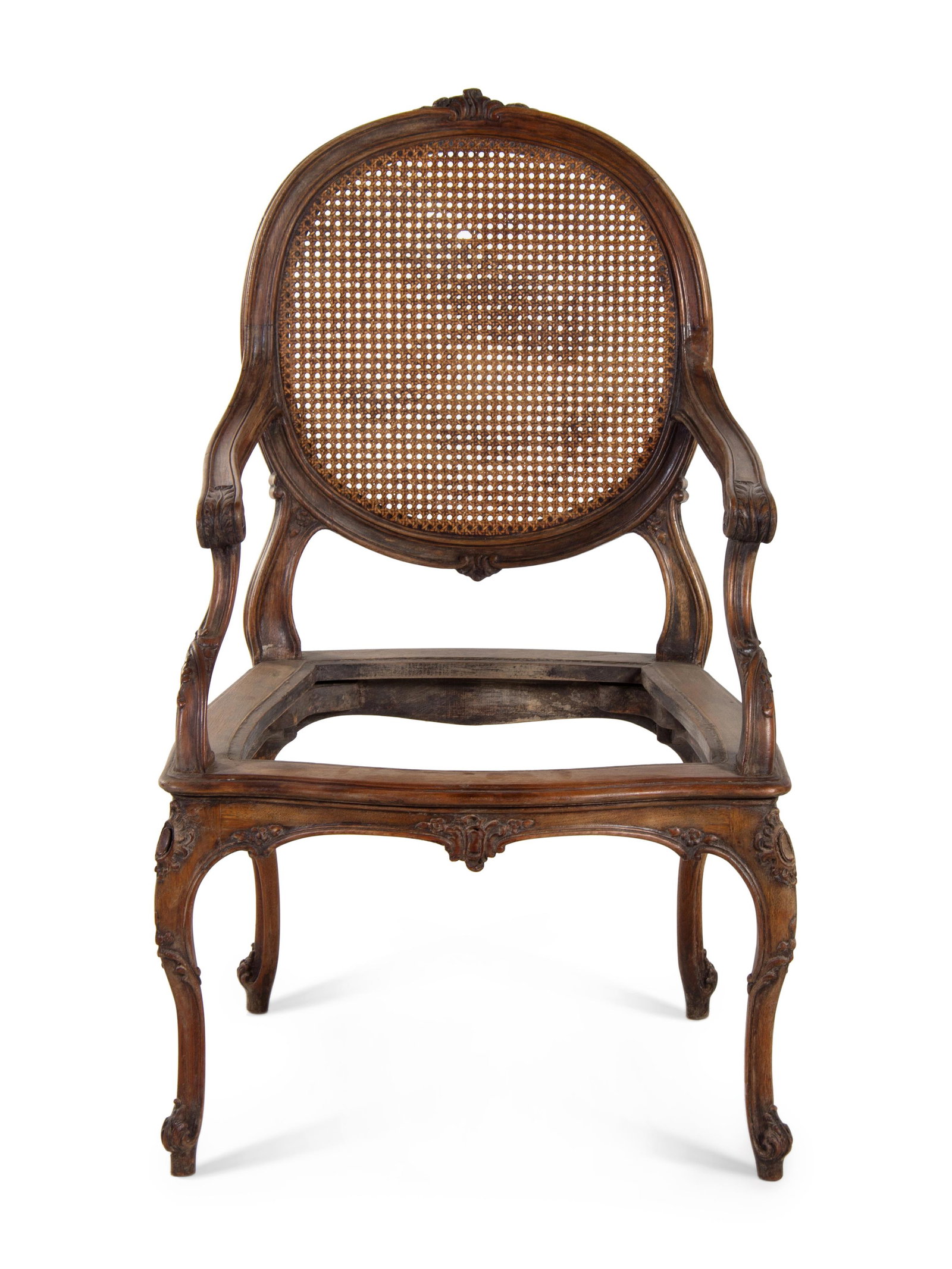 A Louis XV Carved Fauteuil Height 40 inches.: A Louis XV Carved Fauteuil 18th/19th Century Height 40 inches. Property from Christa's Ltd., Chicago, Illinois