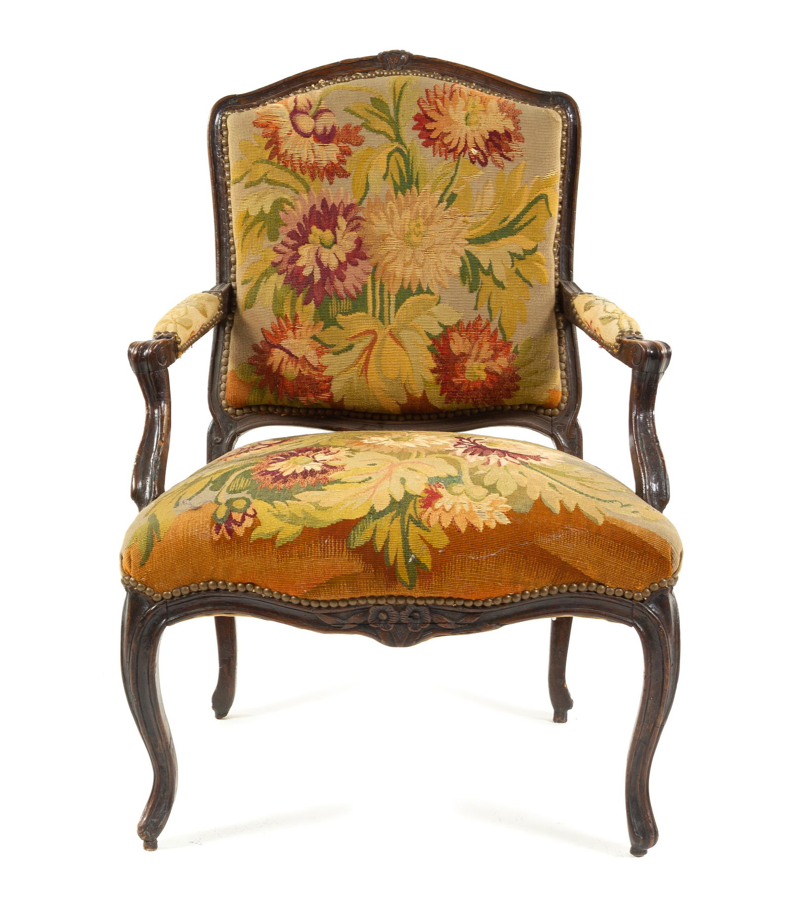 A Louis XV Style Walnut Fauteuil  Height 36 inches. (1 of 1)