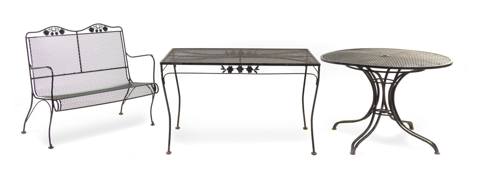 A Suite of Black-Painted Iron Garden Furniture Height (1 of 3)
