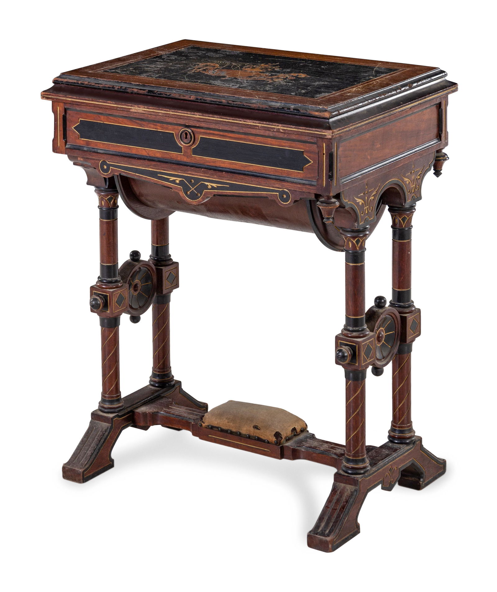 A Victorian Sewing Table Height 29 1/4 x width 23 1/4 x (1 of 2)