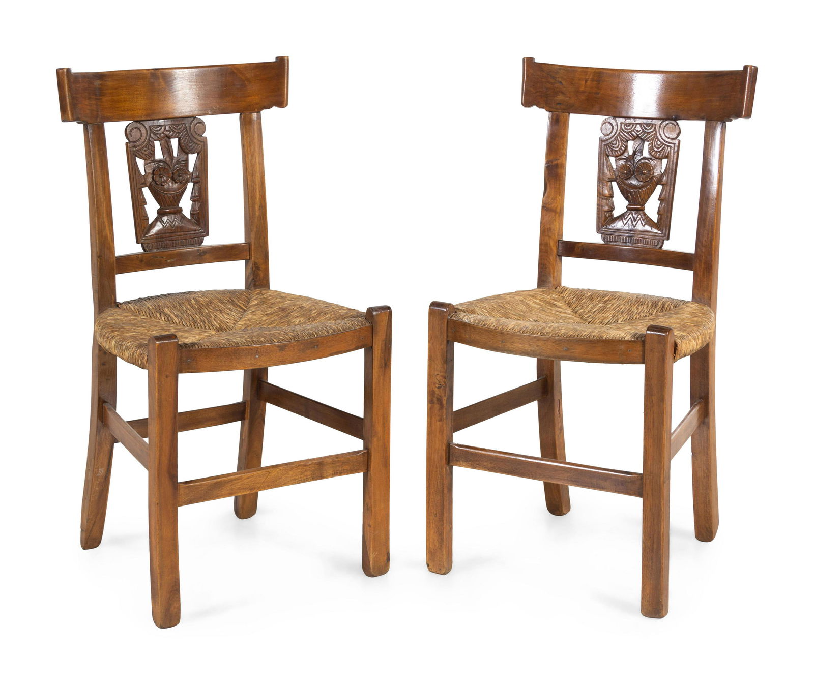 A Pair of Continental Fruitwood Side Chairs (1 of 1)