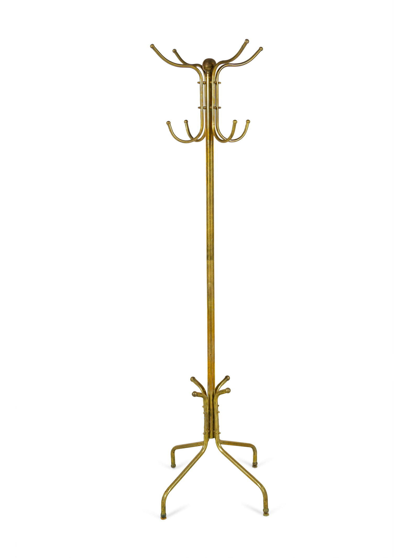 A Cheval Mirror: A Cheval Mirror 20th Century together with a brass coat rack.