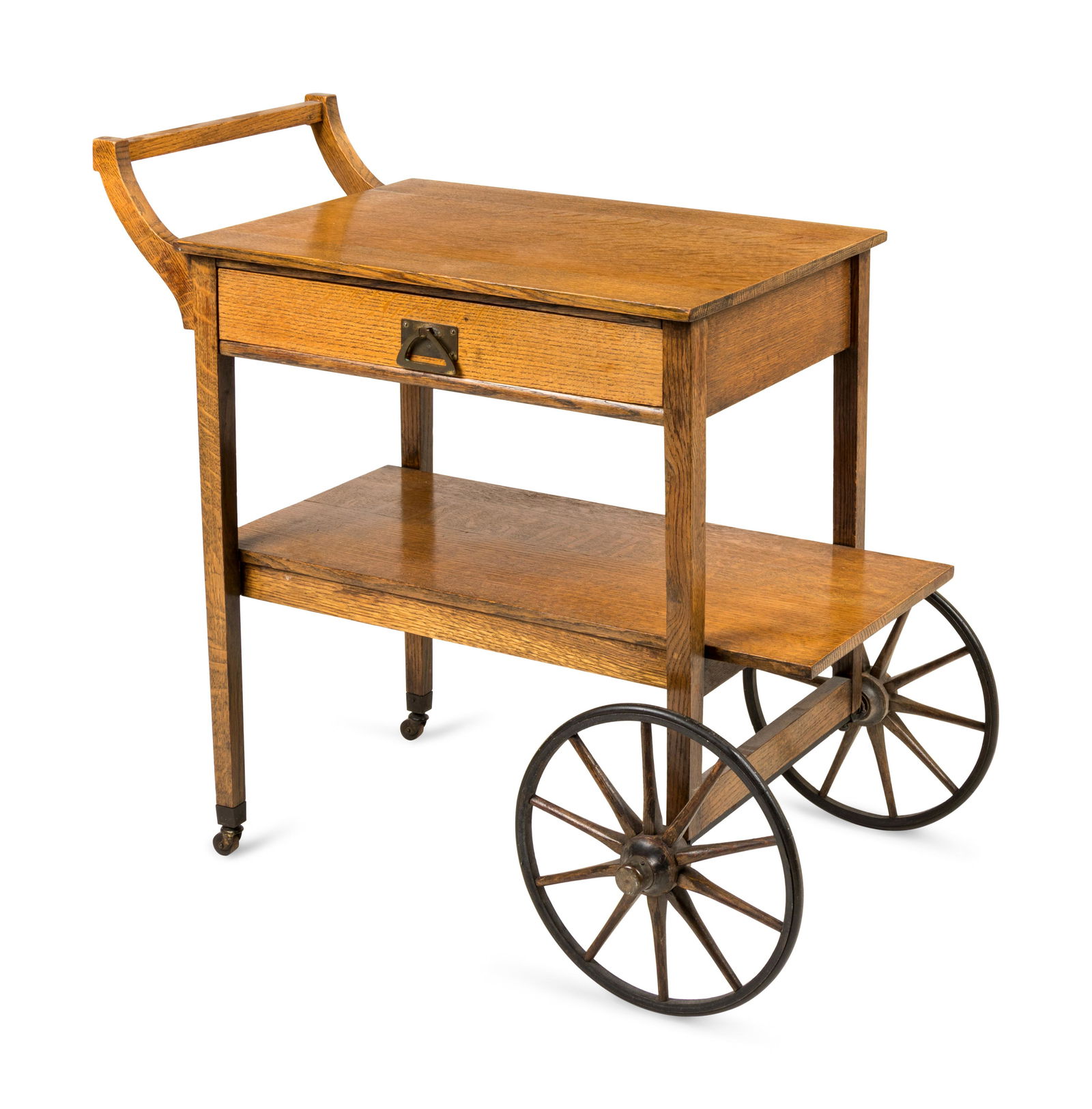 An Arts & Crafts Oak Tea Cart Height 30 x width 34 x (1 of 4)