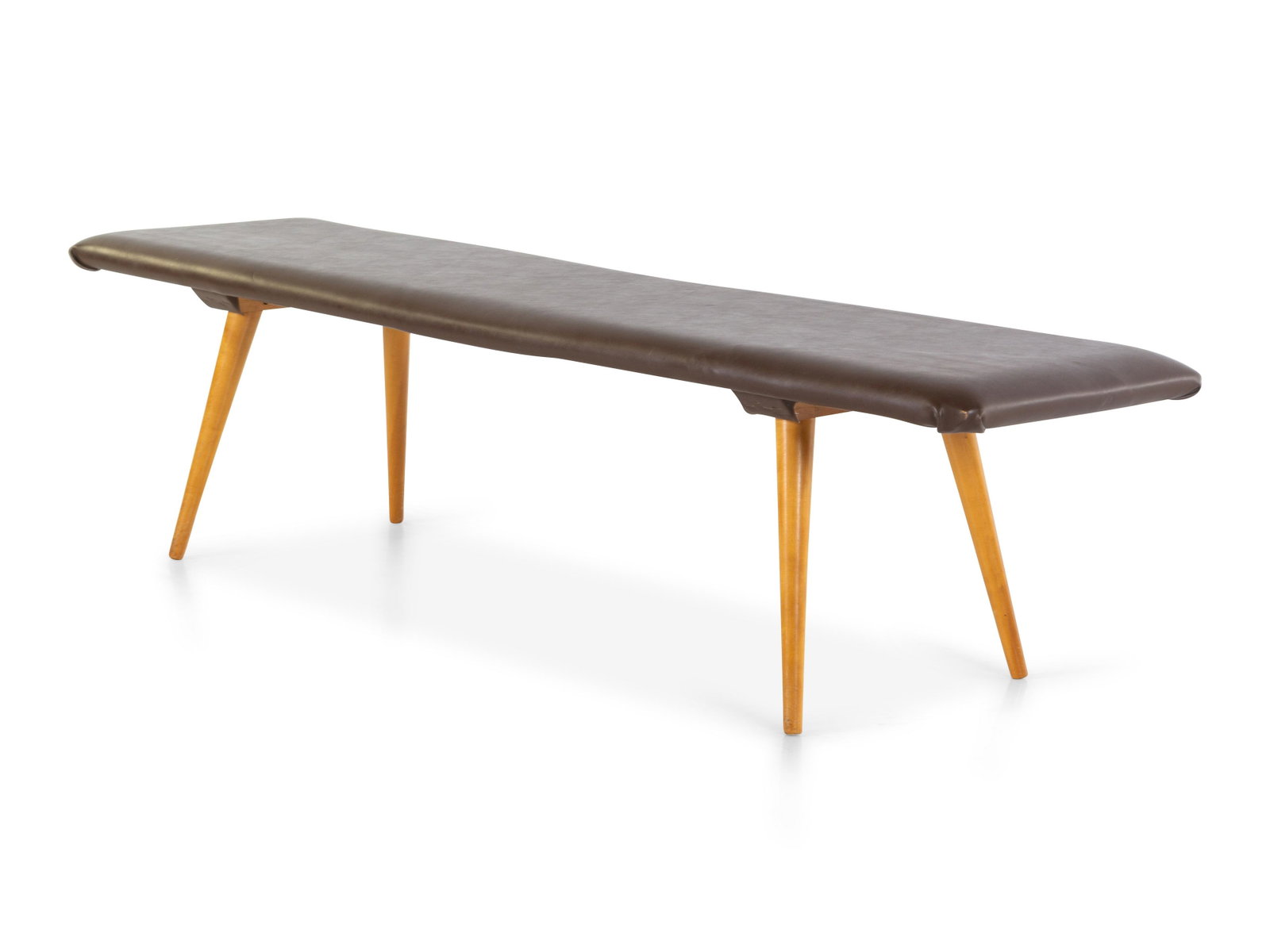 Paul McCobb (American, 1917-1969): Paul McCobb (American, 1917-1969) Winchendon, USA Planner Group Bench maple, upholstery