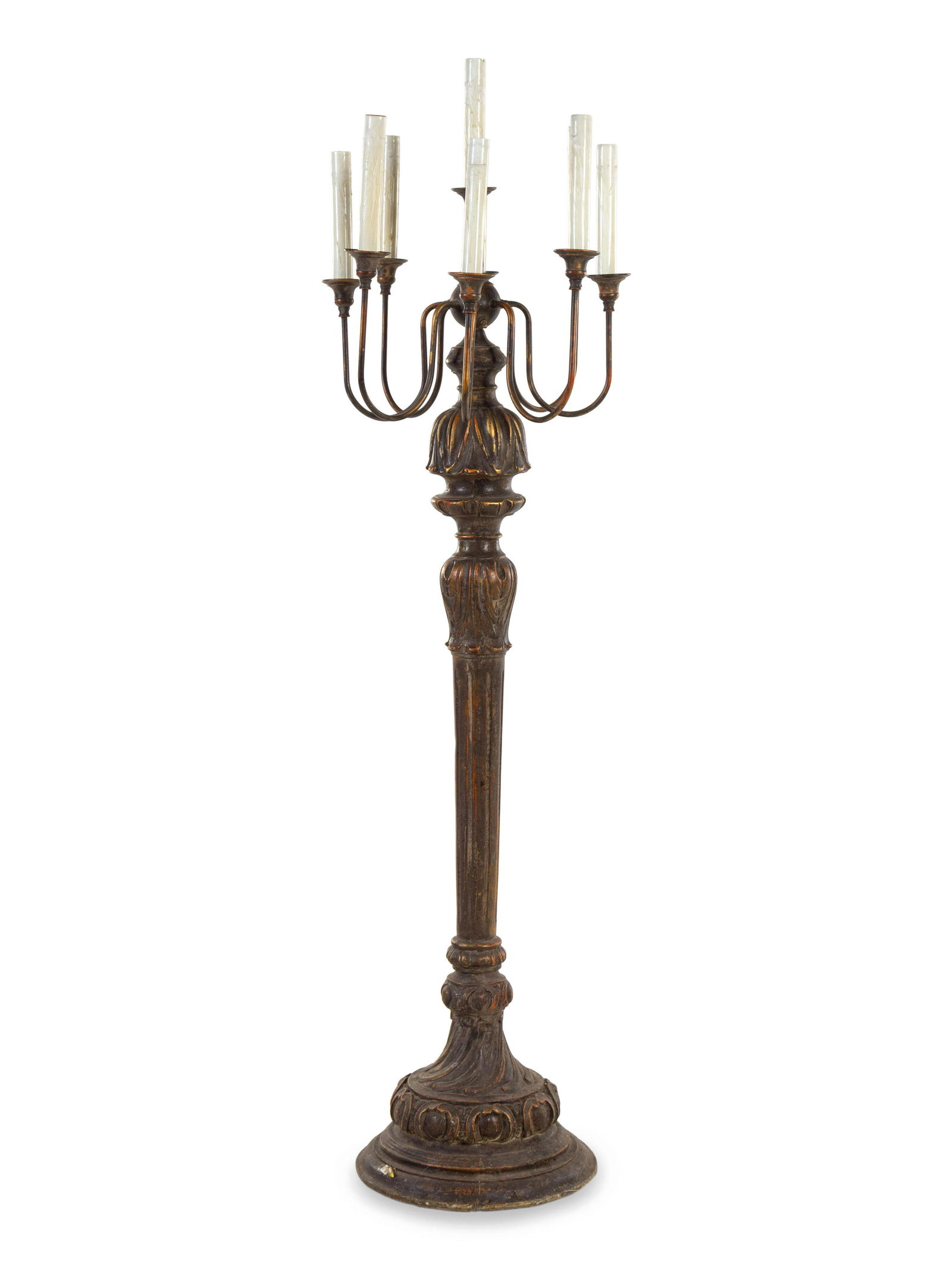 An Italian Painted Torchere Height 68 inches. (1 of 2)