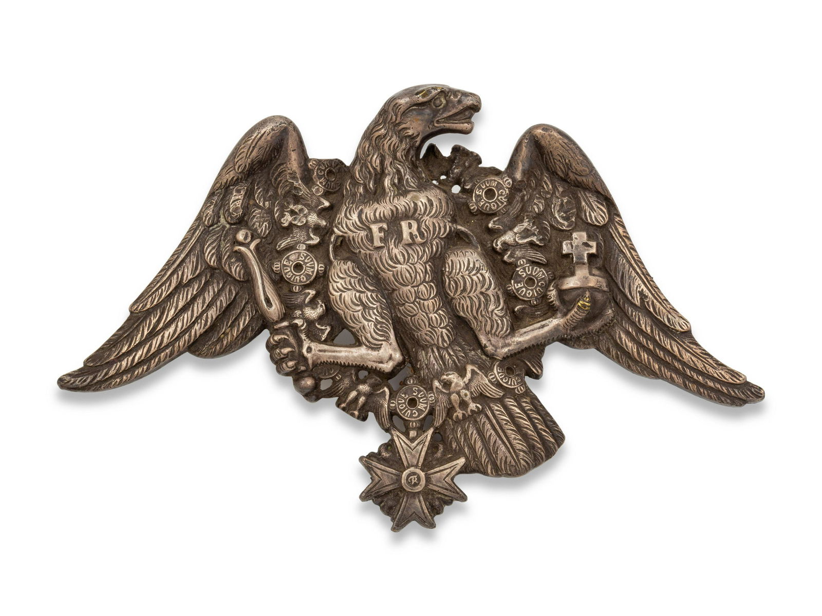A Silvered Bronze Spreadwing Eagle Wall Mount Height 6 (1 of 2)