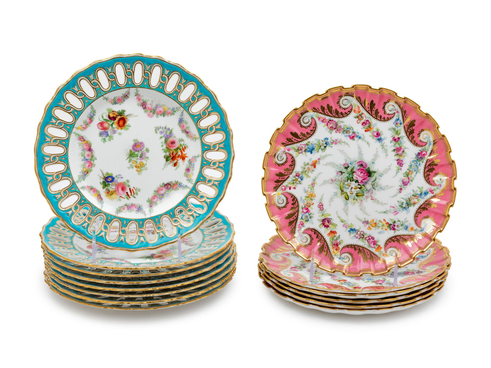 Two Sets of Copeland Porcelain Dessert Plates (1 of 1)