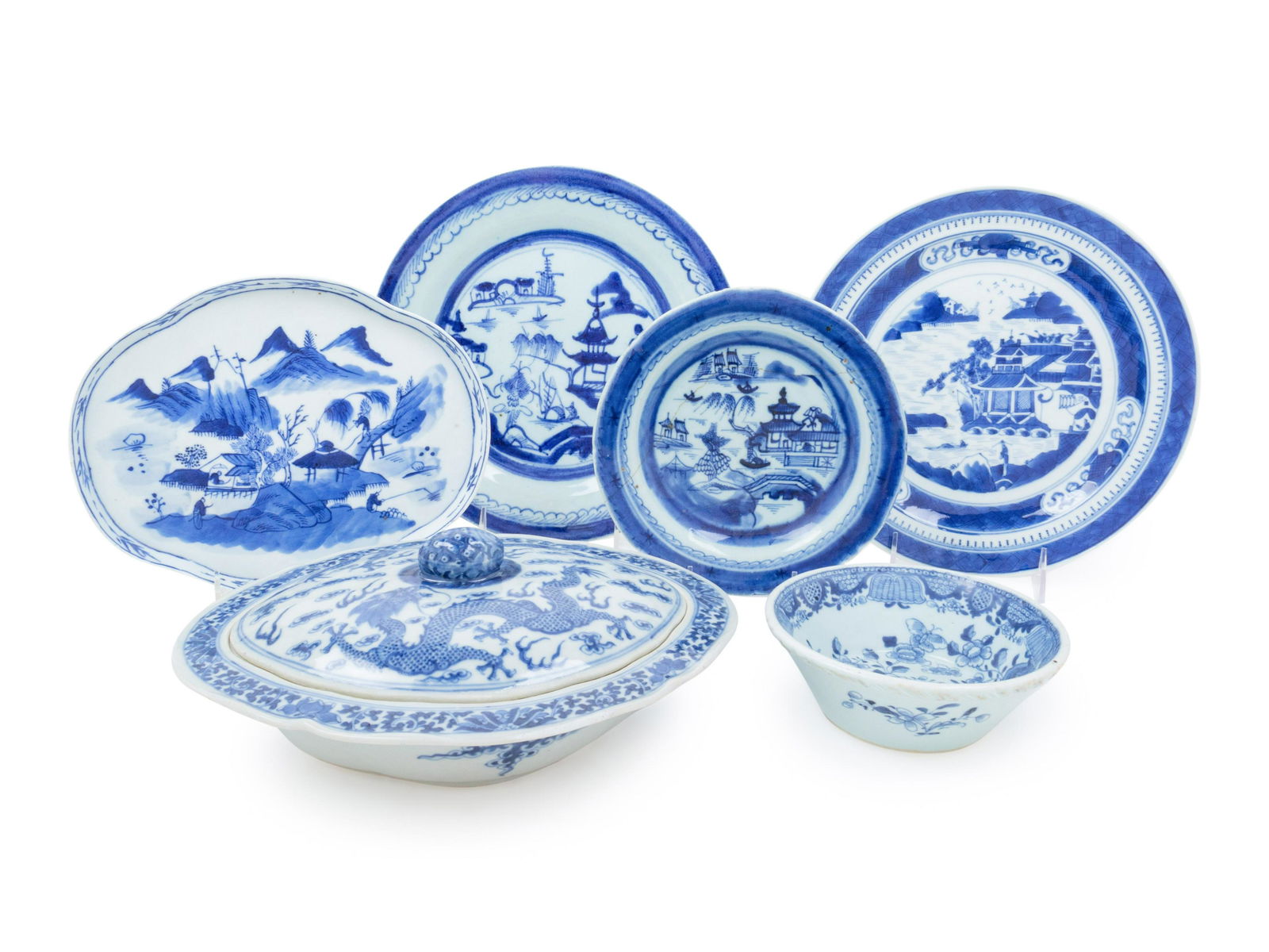 A Collection of Canton Porcelain Table Articles Length (1 of 2)