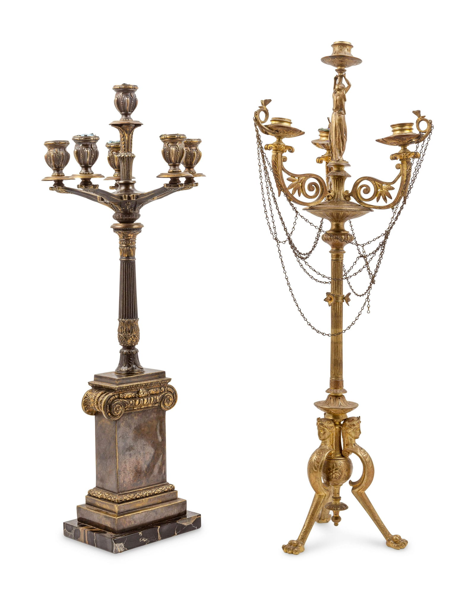 Two Neoclassical Bronze Candelabra (1 of 1)