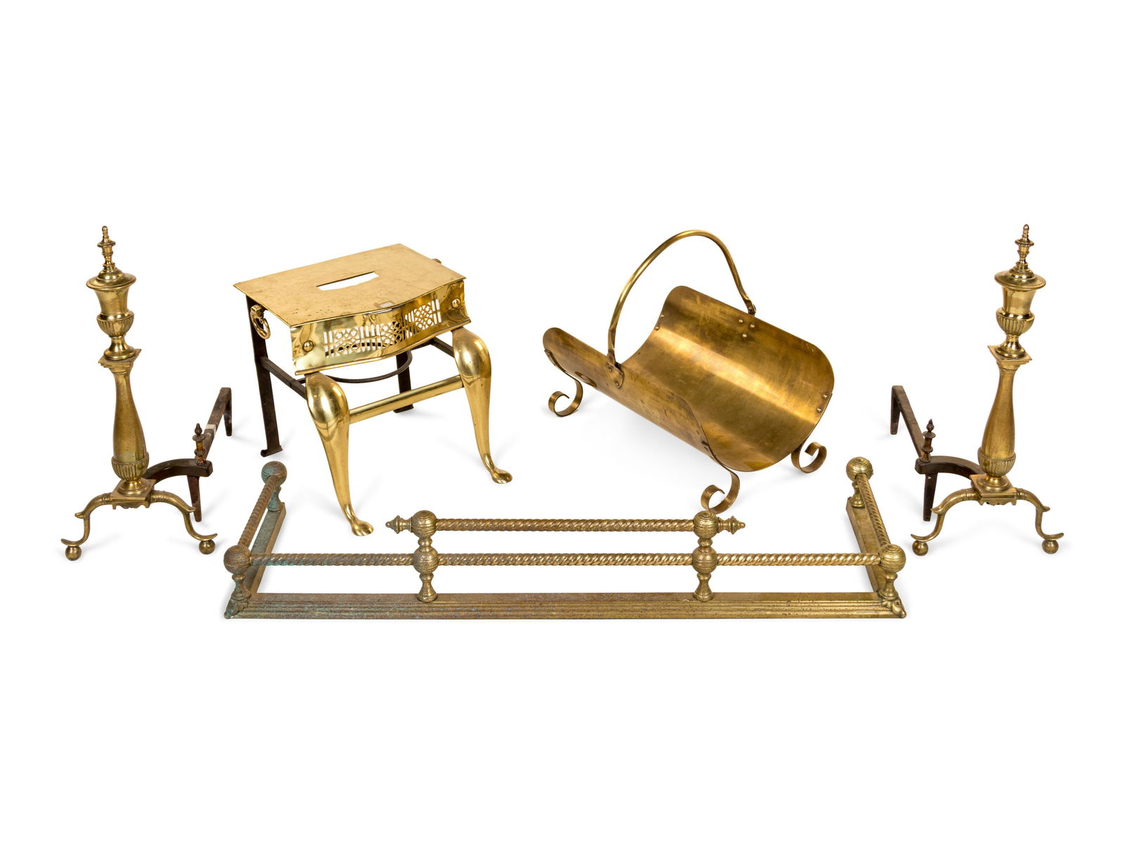 An Assembled Brass Fireplace Set (1 of 1)