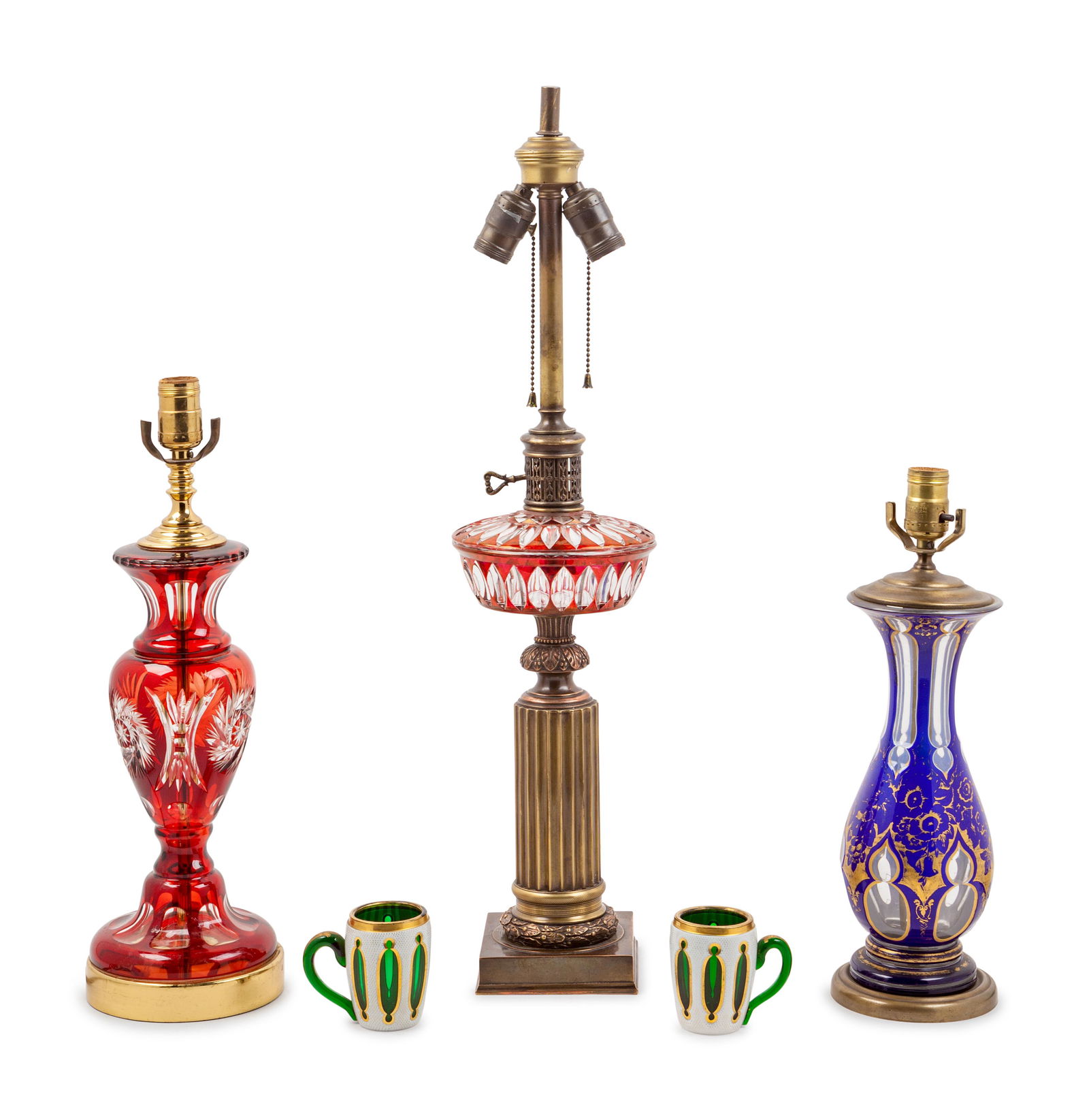 Three Bohemian Glass Lamps (1 of 1)