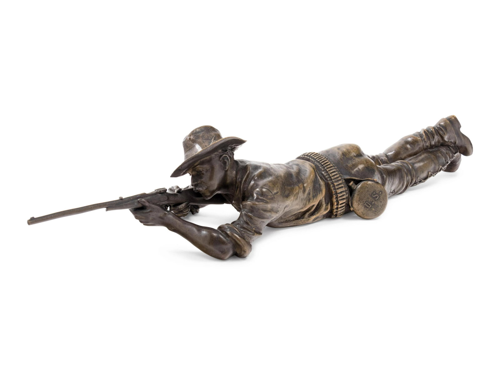 Carl Kauba (Austrian, 1865-1922): Carl Kauba (Austrian, 1865-1922) Rifleman bronze Length 14 1/2 inches.