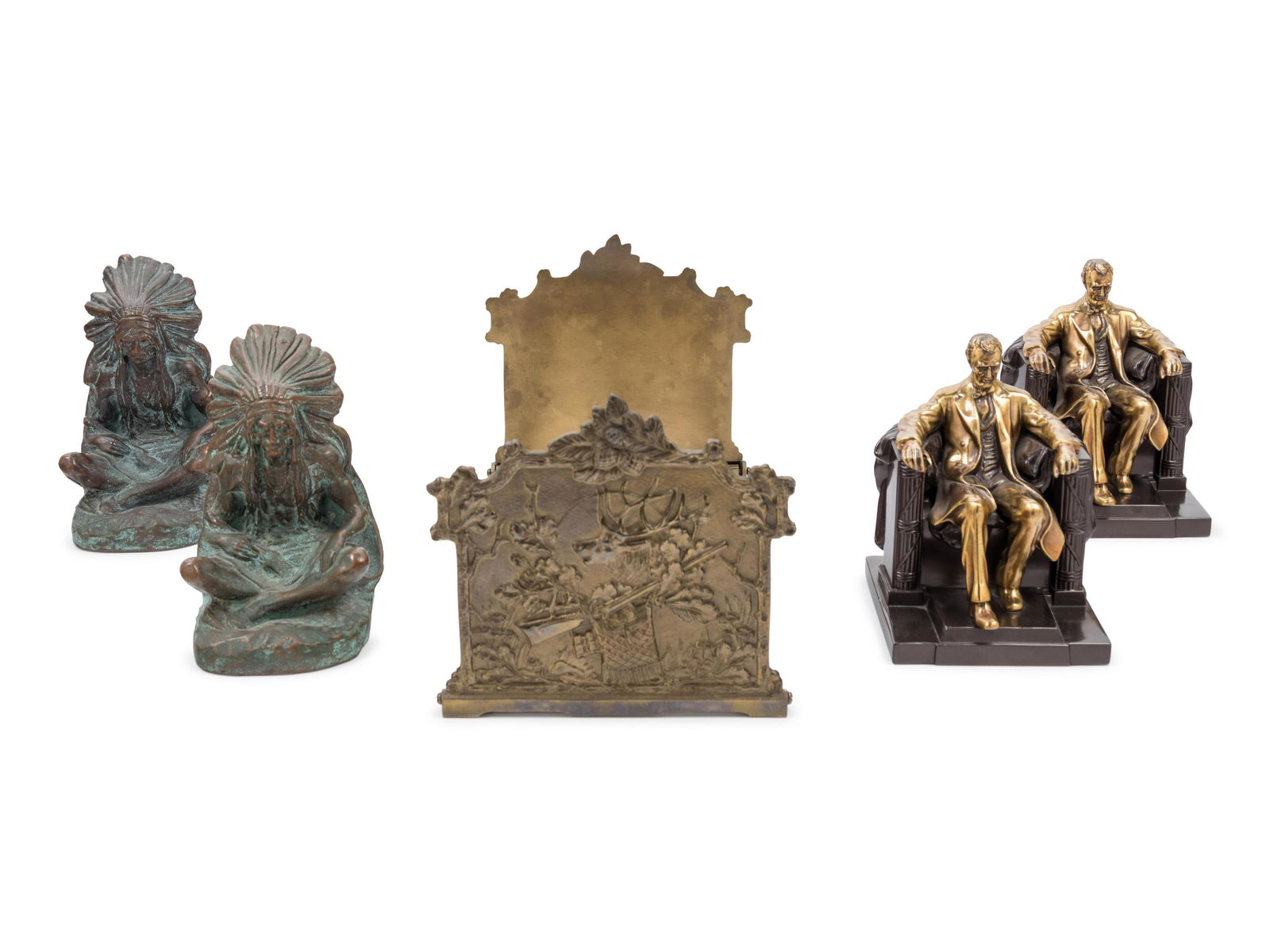 Two Pairs of Cast Metal Bookends (1 of 1)