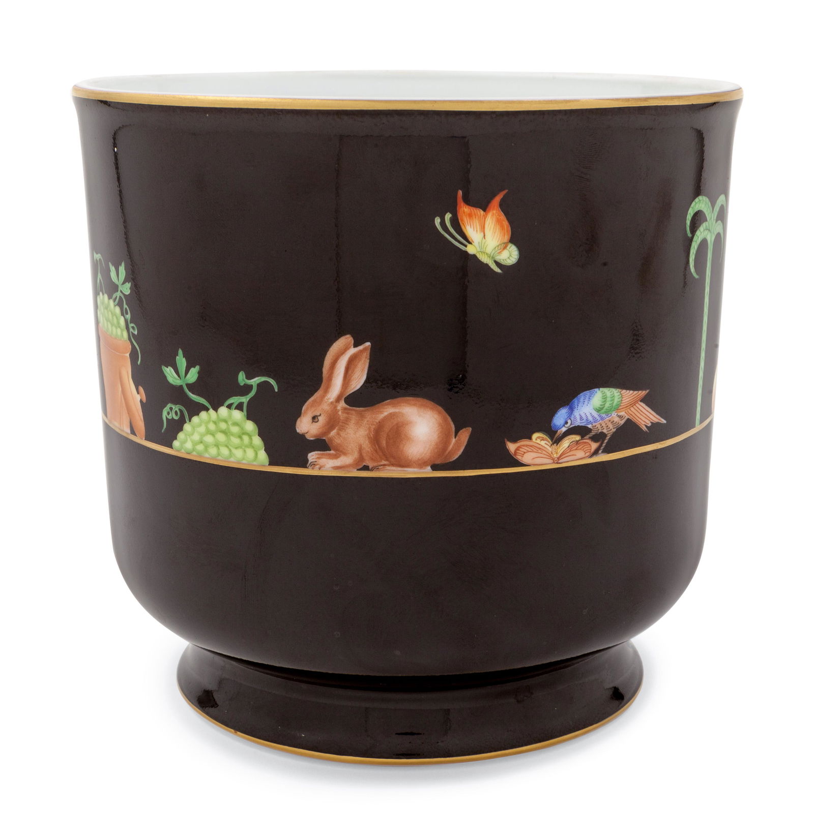 A Tiffany Black Shoulder China Cache Pot (1 of 4)