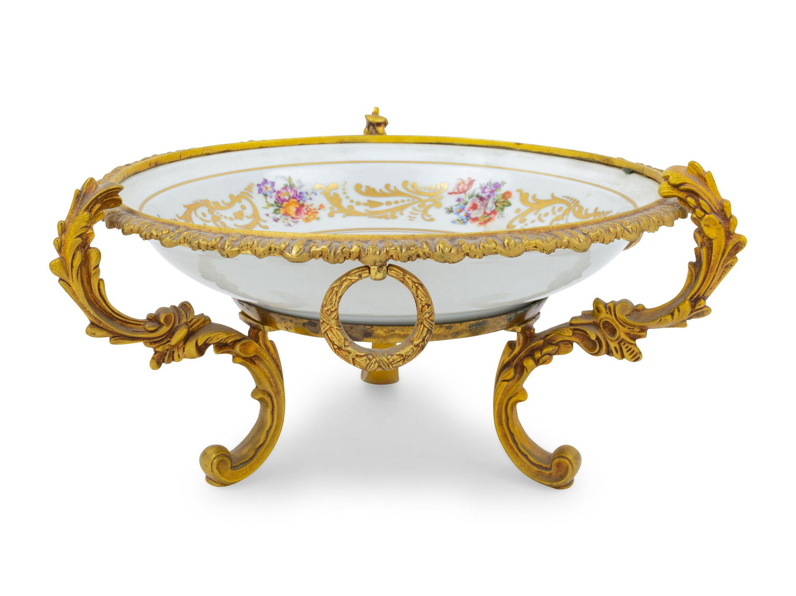 A Sevres Style Gilt Metal Mounted Porcelain Bowl (1 of 2)