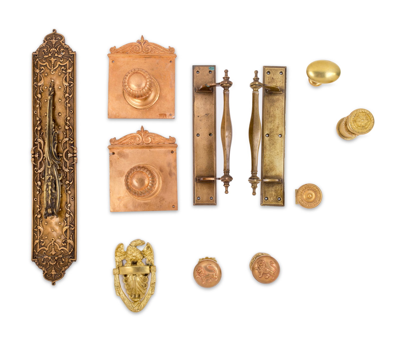 A Collection of Metal Door Hardware Articles Height of: A Collection of Metal Door Hardware Articles Various Ages Height of tallest 24 5/8 inches. Property from Christa's Ltd., Chicago, Illinois