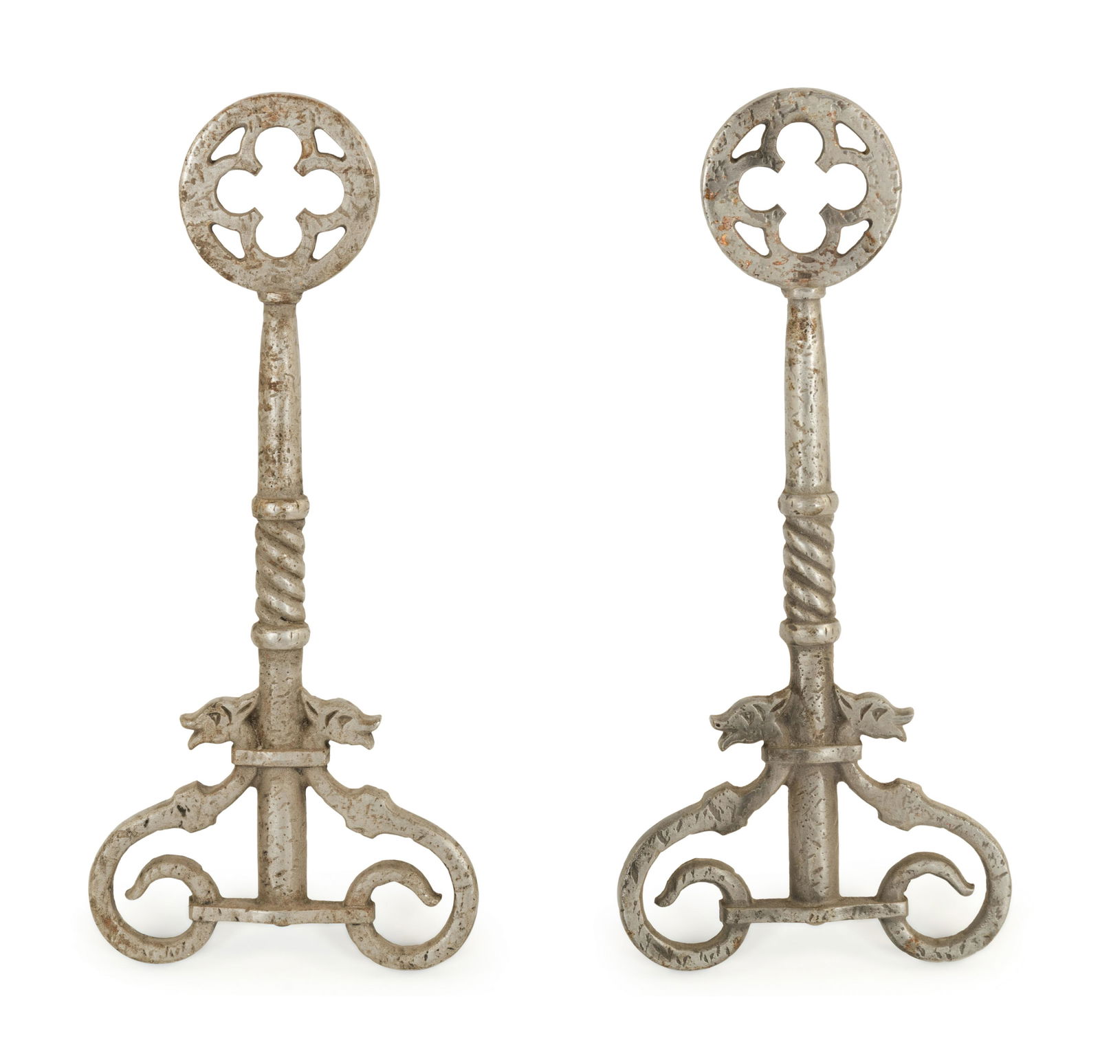 A Pair of Gothic Revival Iron Andirons (1 of 1)
