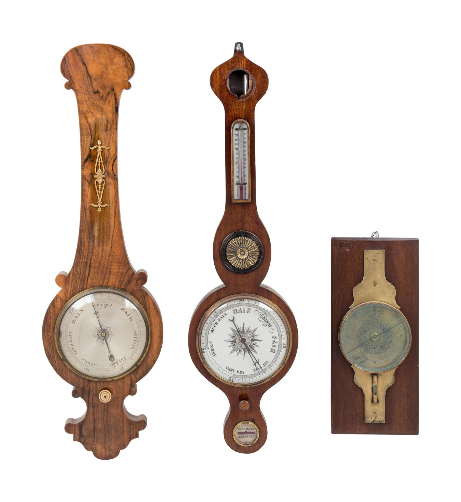 Two Wheel Barometers Height of taller 37 1/2 inches. (1 of 1)