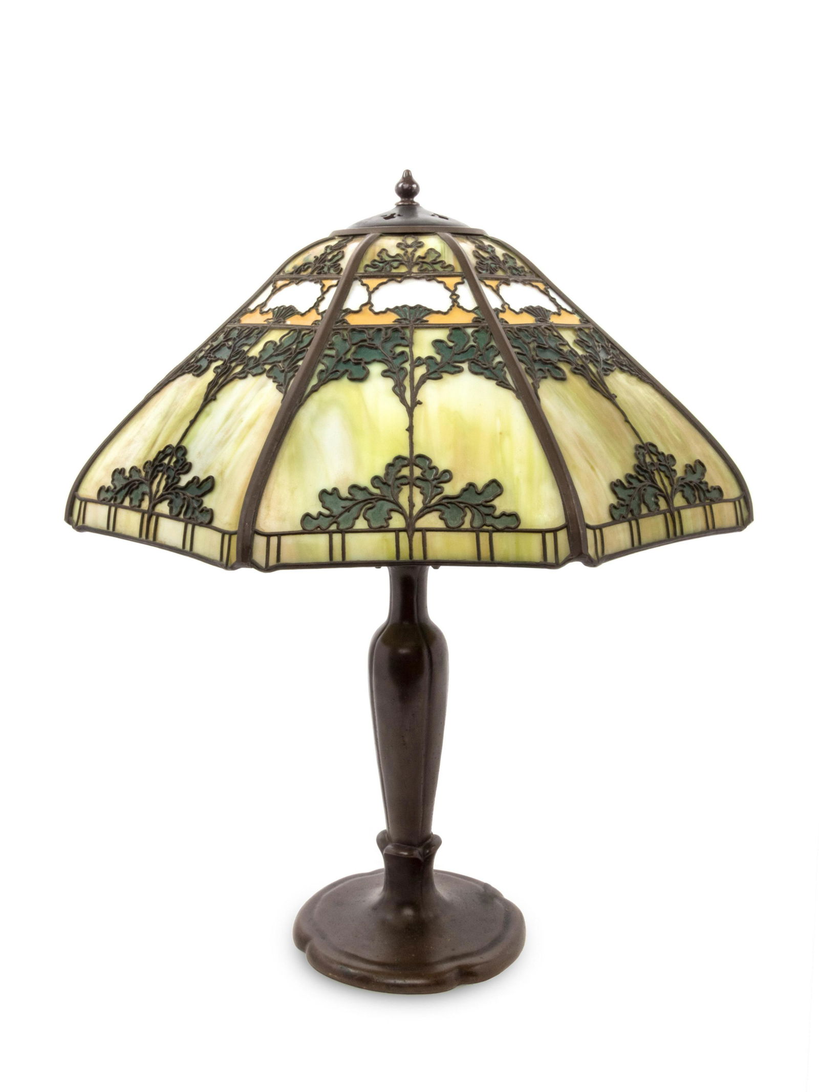 An American Bronze and Slag-Glass Table Lamp Height 24 (1 of 1)