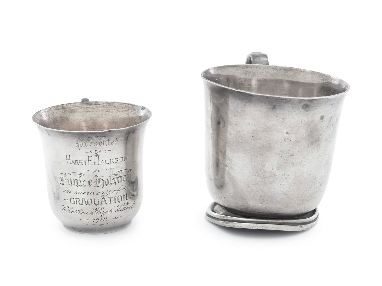 Two American Silver Children's Mugs Height of taller 3 (1 of 4)