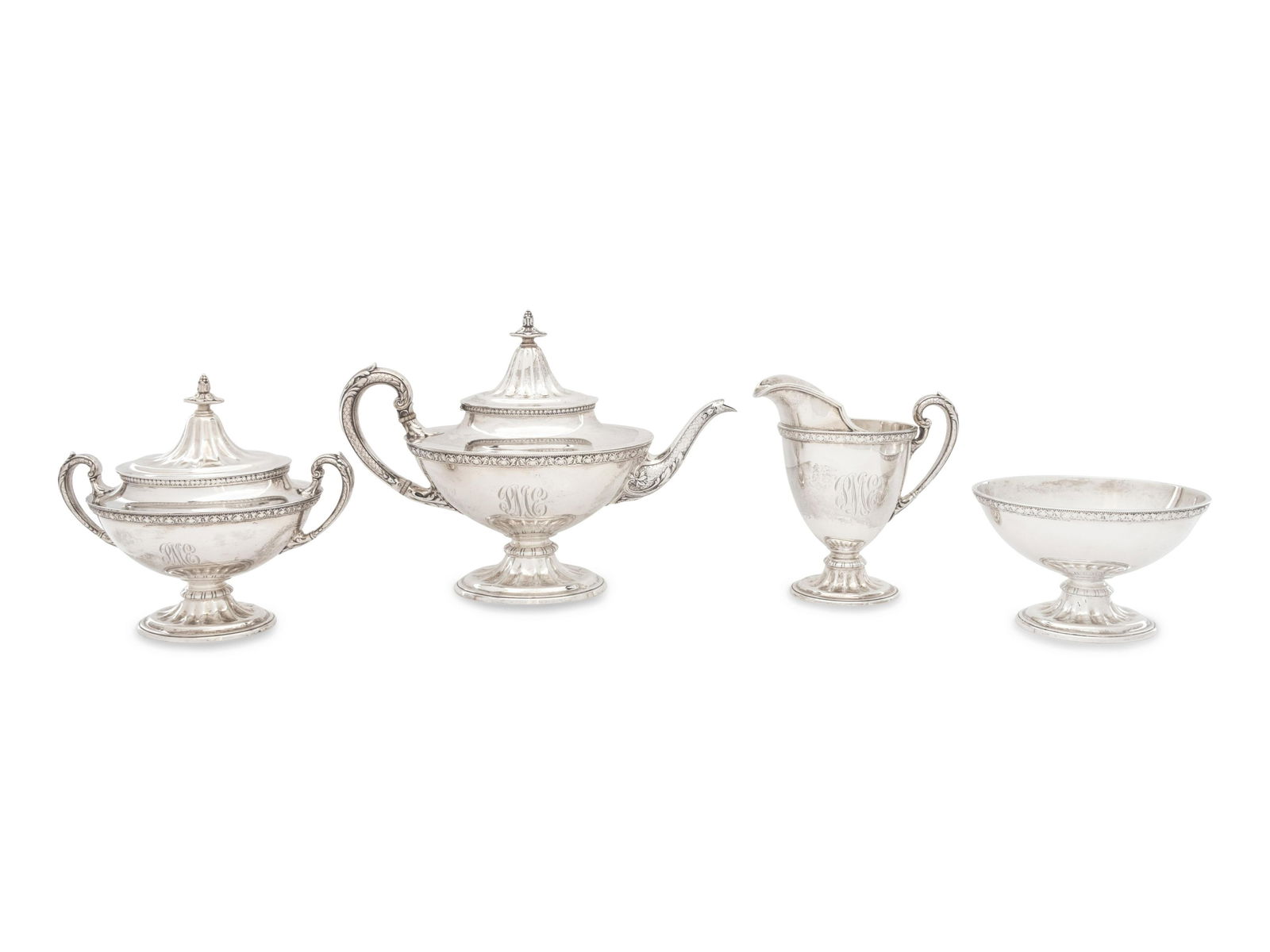 An American Silver Four-Piece Tea Service,R. Wallace & (1 of 2)