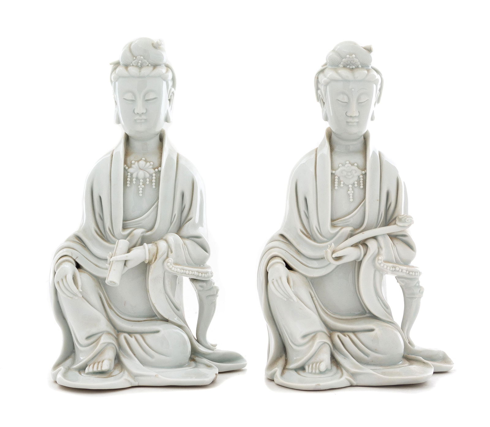 Two Chinese Blanc-de-Chinese Porcelain Figures of (1 of 1)