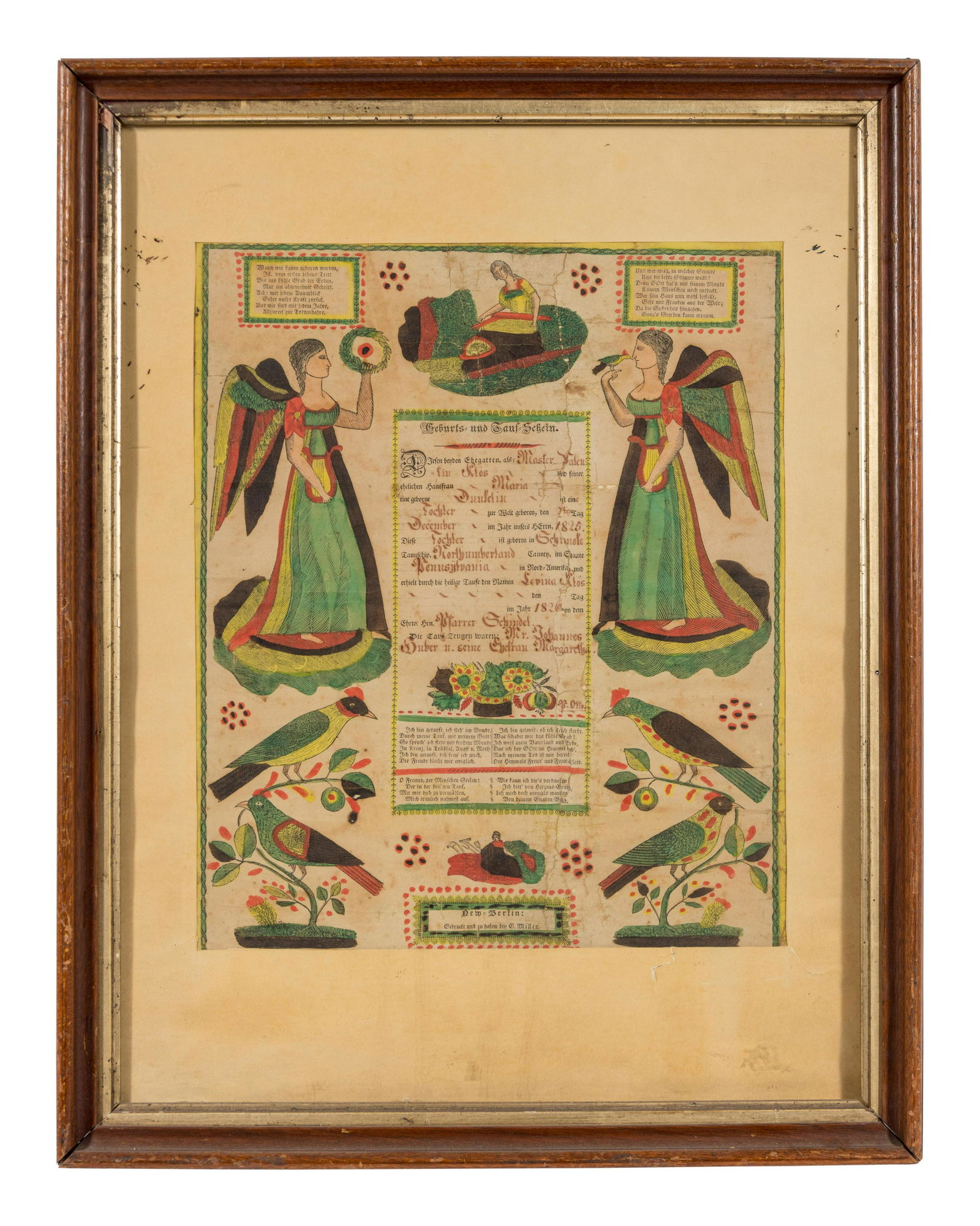 Three German Fraktur Birth Certificates (1 of 3)
